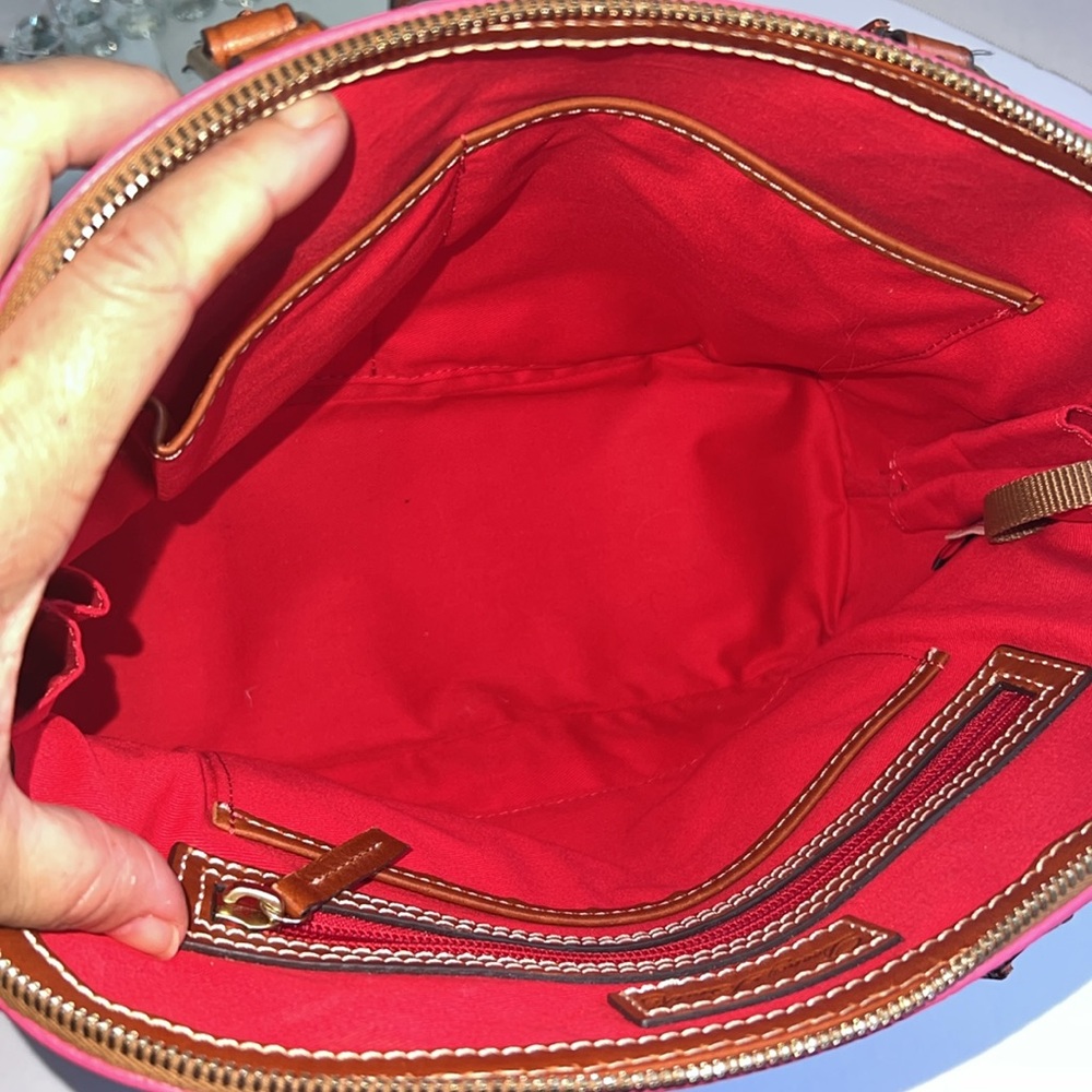 Dooney & Bourke Pink Pebbled Leather Zip Dome Satchel Crossbody bag - Picture 7 of 14